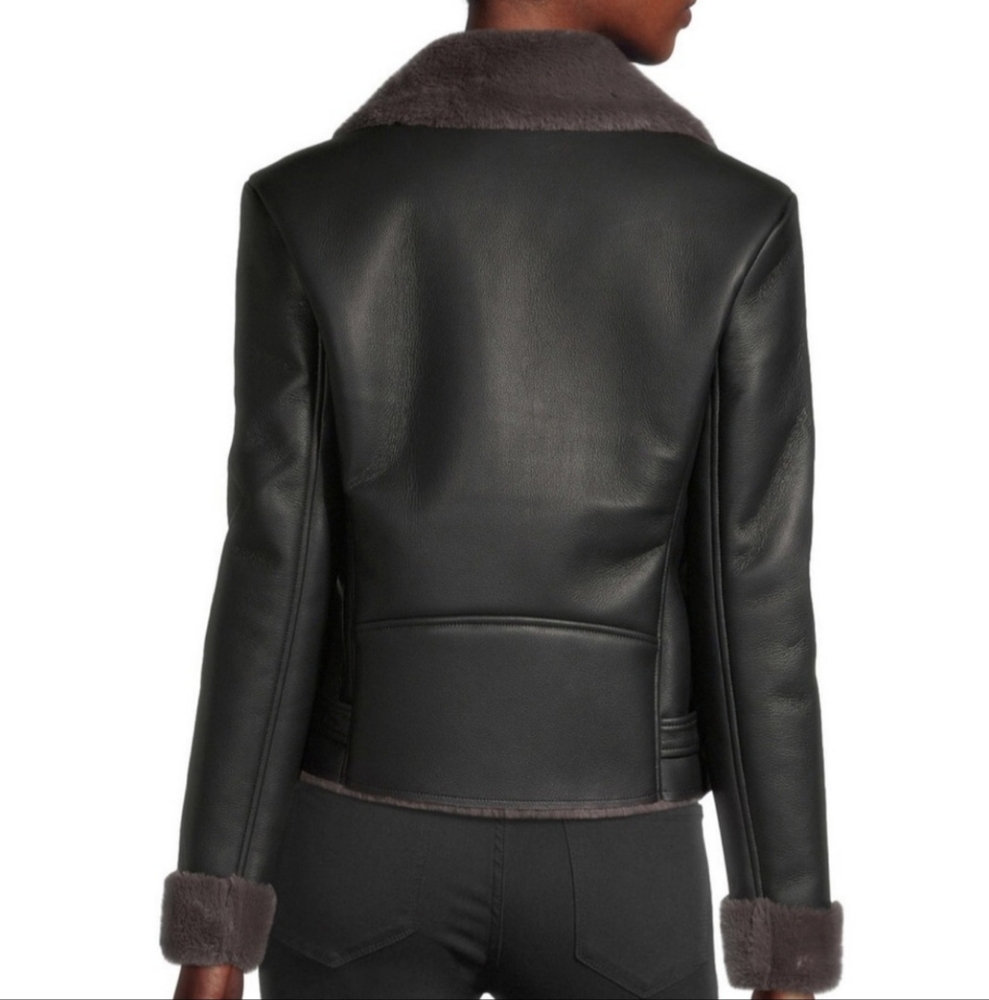 a.n.a Midweight Fur Lined Motorcycle Jacket size XL/16 - Picture 10 of 12
